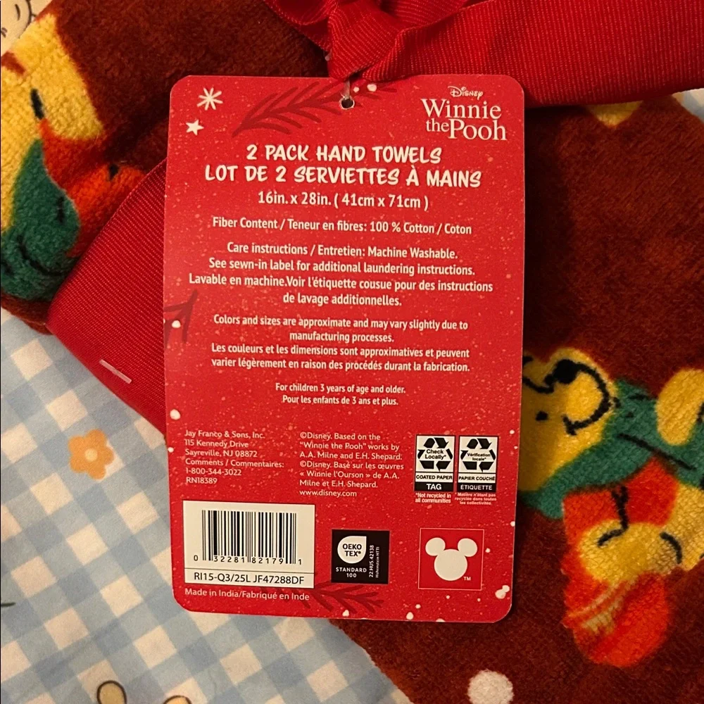 Winnie the Pooh Red 2-pack Hand Towels